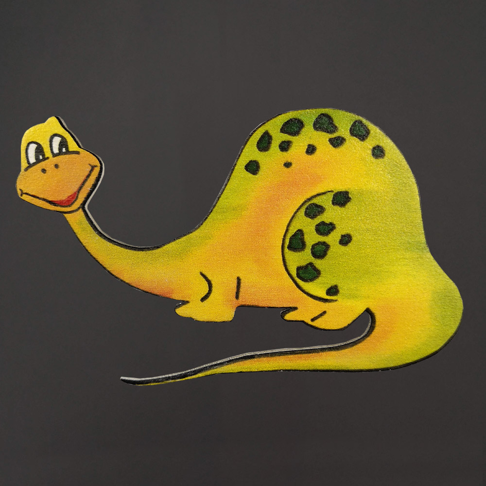 Dřevěný magnet dinosaurus, 12 cm