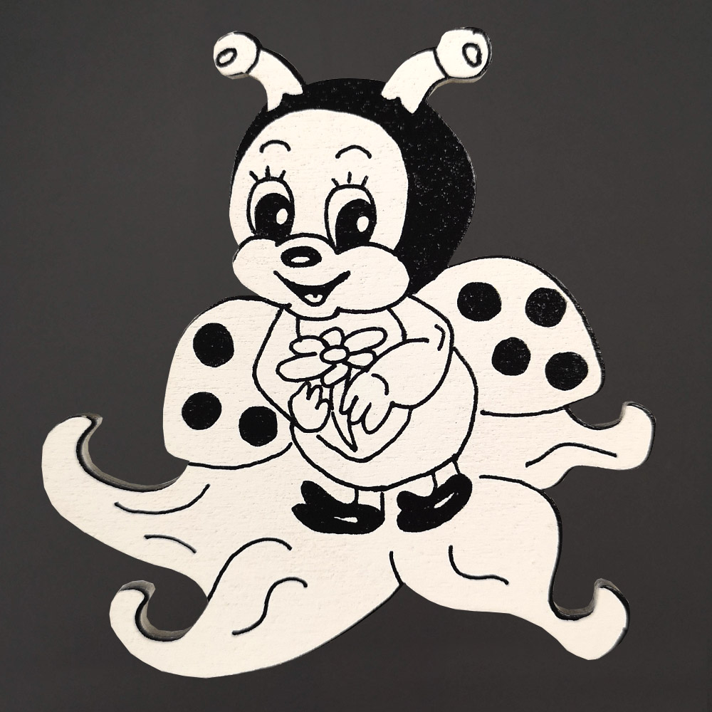 Dřevěný magnet k domalování beruška, 10 cm