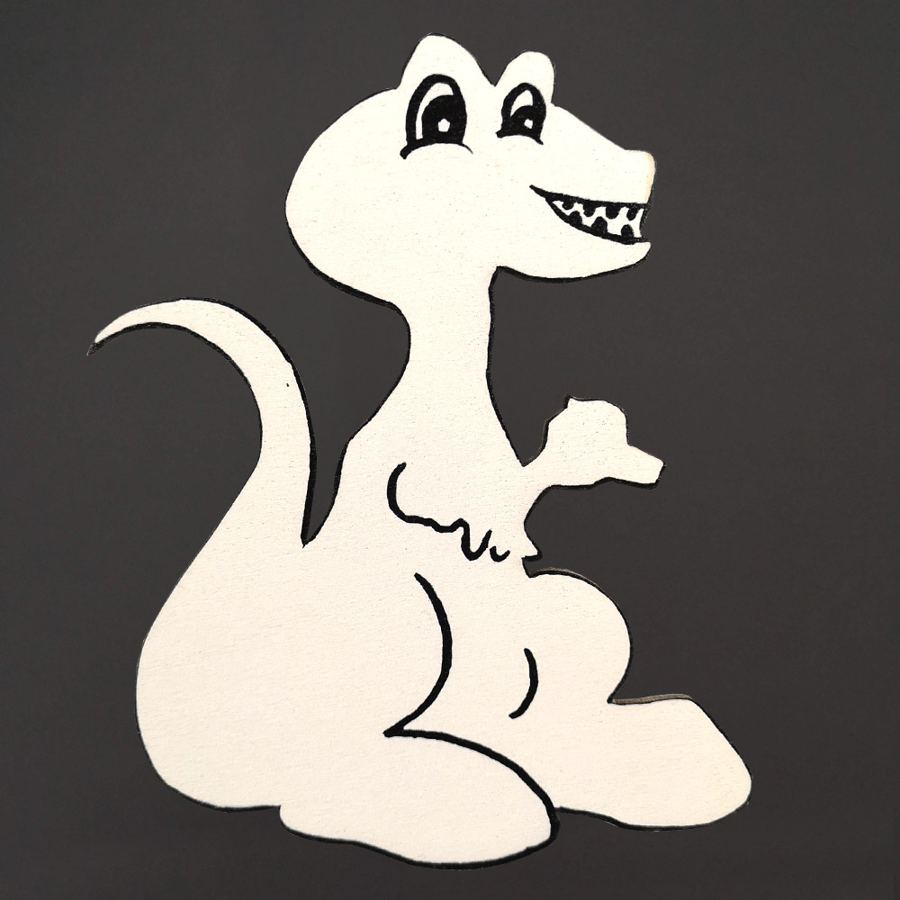 Dřevěný magnet k domalování dinosaurus, 10 cm