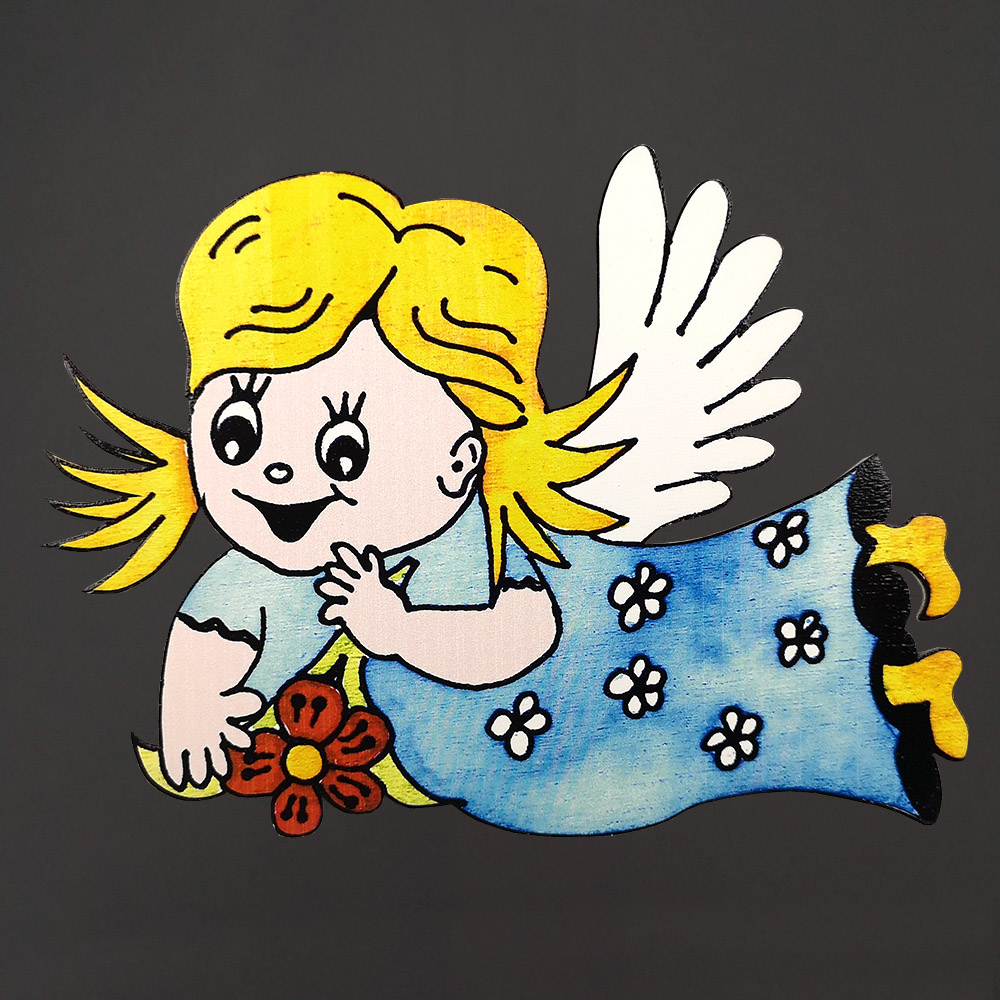 Dřevěný magnet anděl, 20 cm