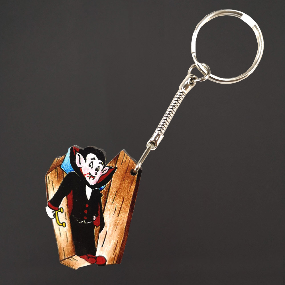 Dřevěná klíčenka upír, 4 cm