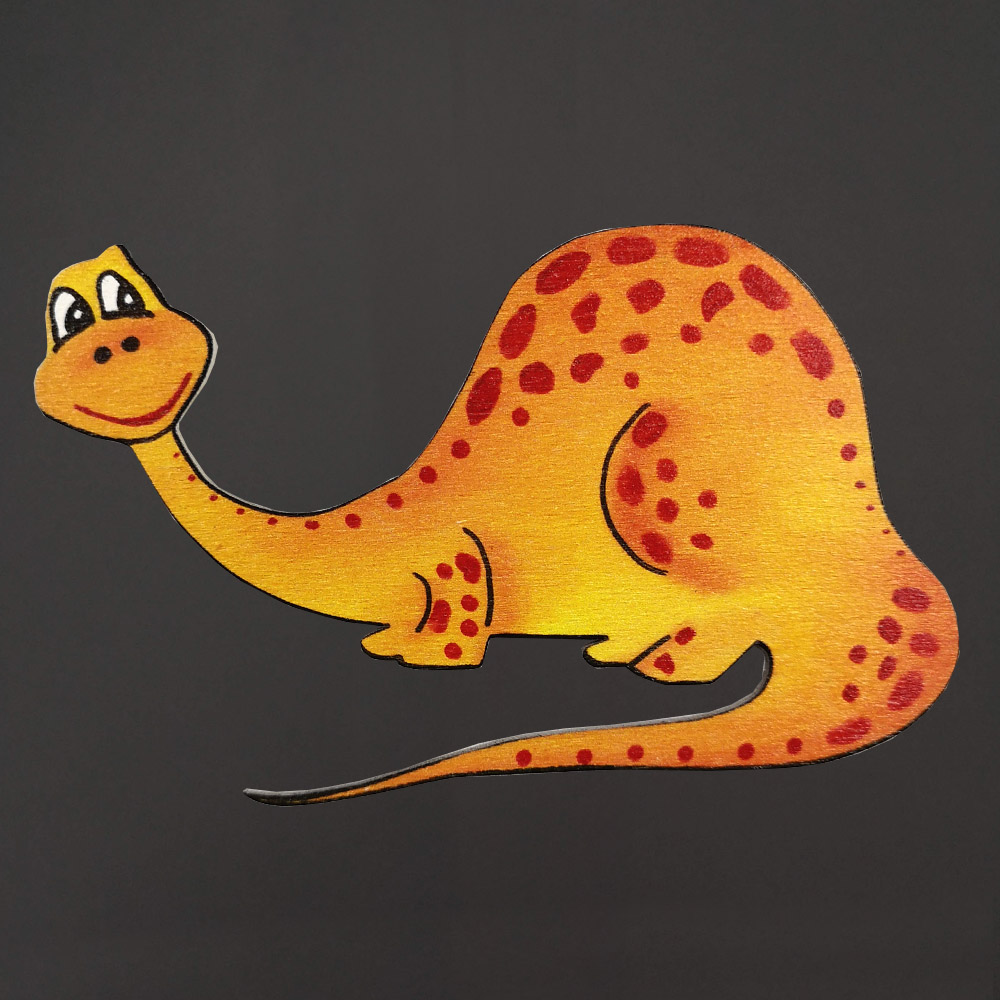 Dřevěný magnet dinosaurus, 12 cm