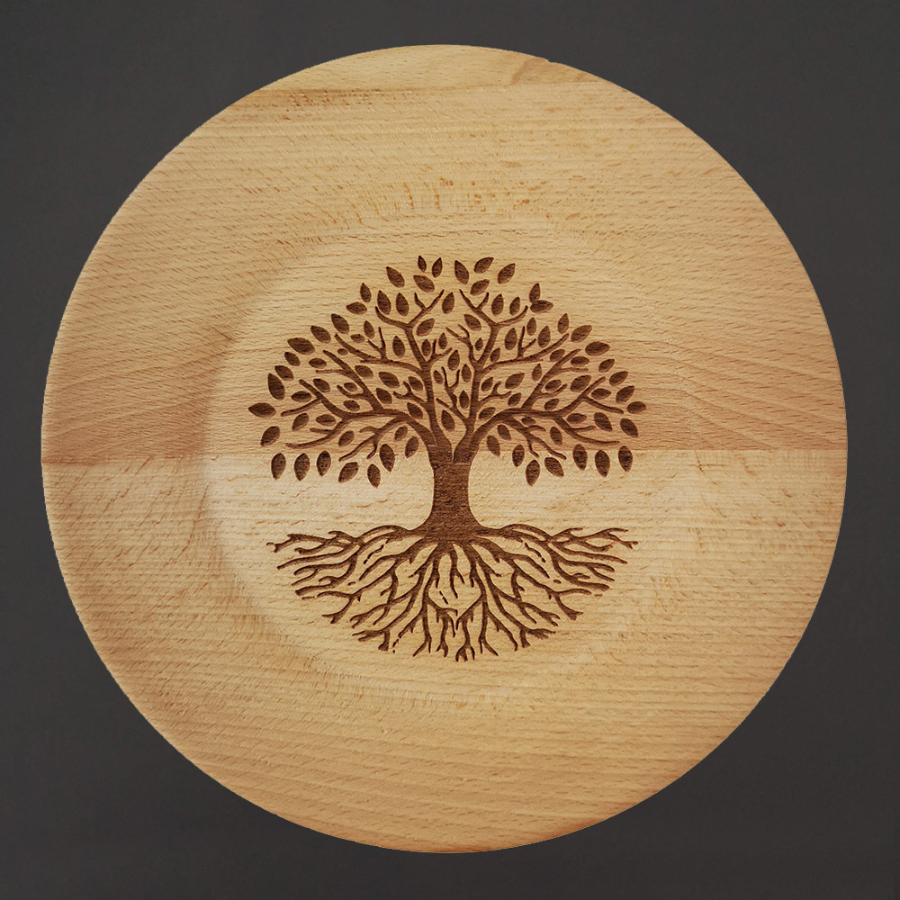 Dřevěný talíř strom bukový, masivní dřevo, 25 cm