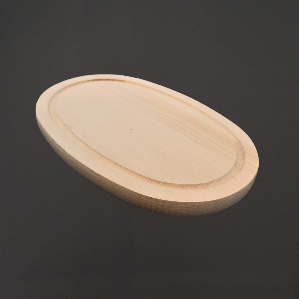 Dřevěné servírovací prkénko - podnos ovál, masivní dřevo, 23 cm
