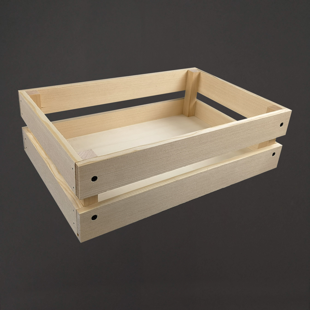 Dřevěná skládací bedýnka z masivního dřeva, 40x27x12 cm, zvýšená nosnost