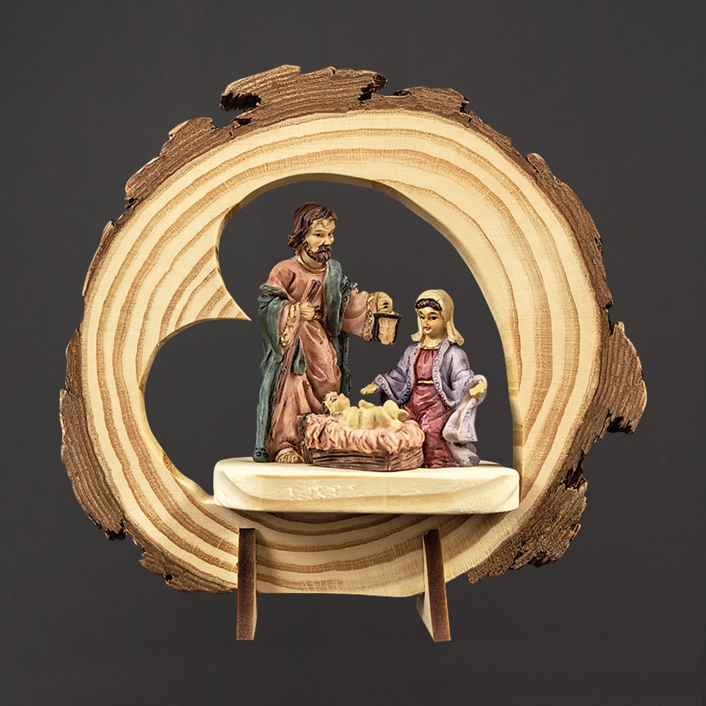 Dřevěný betlém s figurkami, masivní dřevo, 15 cm, český výrobek
