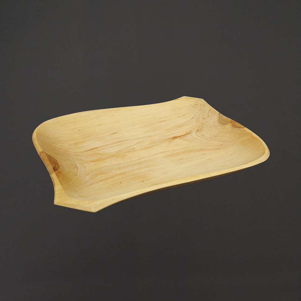 Dřevěný servírovací podnos, masivní dřevo, 23 cm