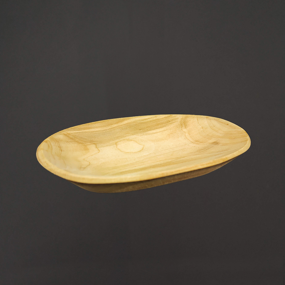 Dřevěný servírovací podnos ovál, masivní dřevo, 22 cm