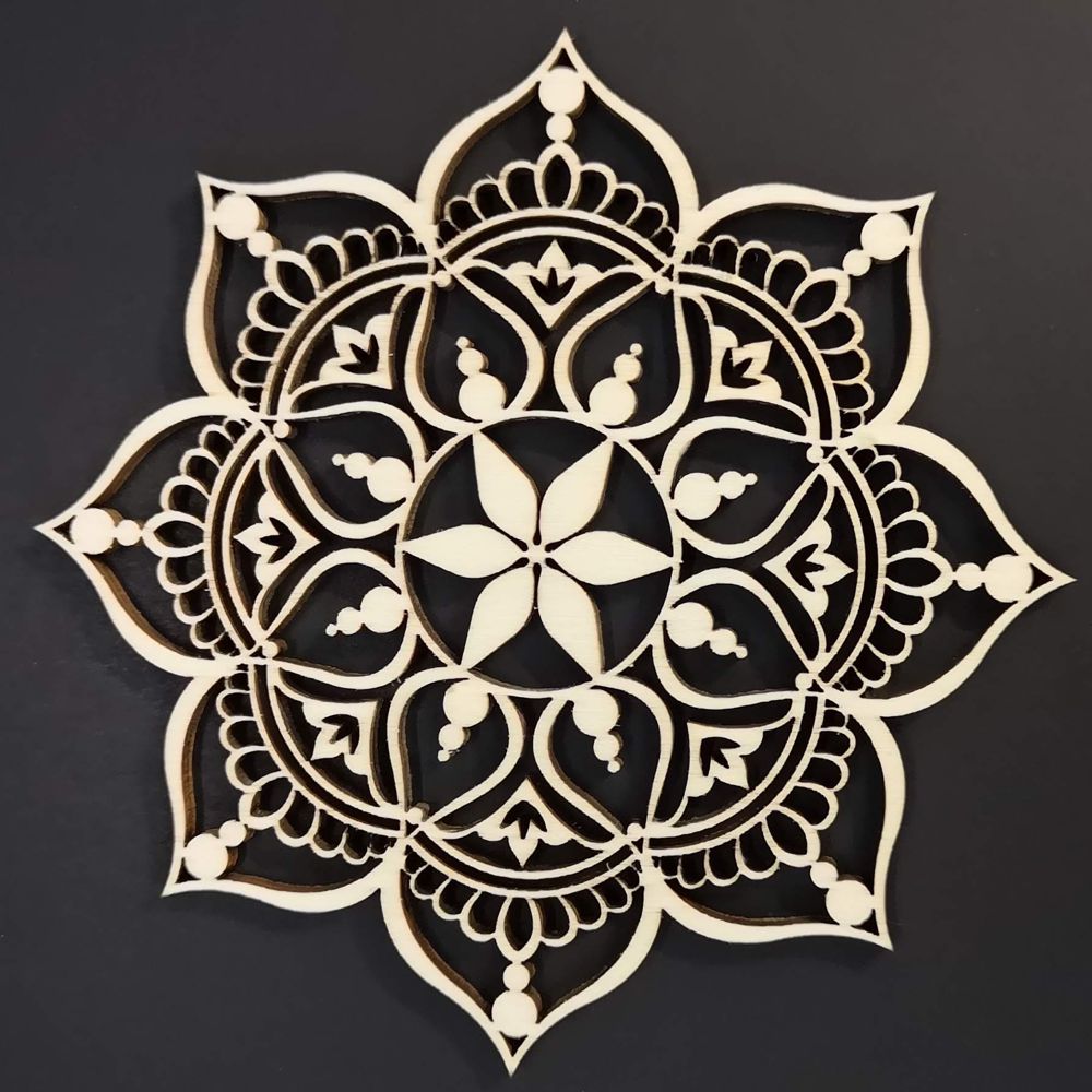 Dřevěný obrázek k vymalování mandala 9 cm