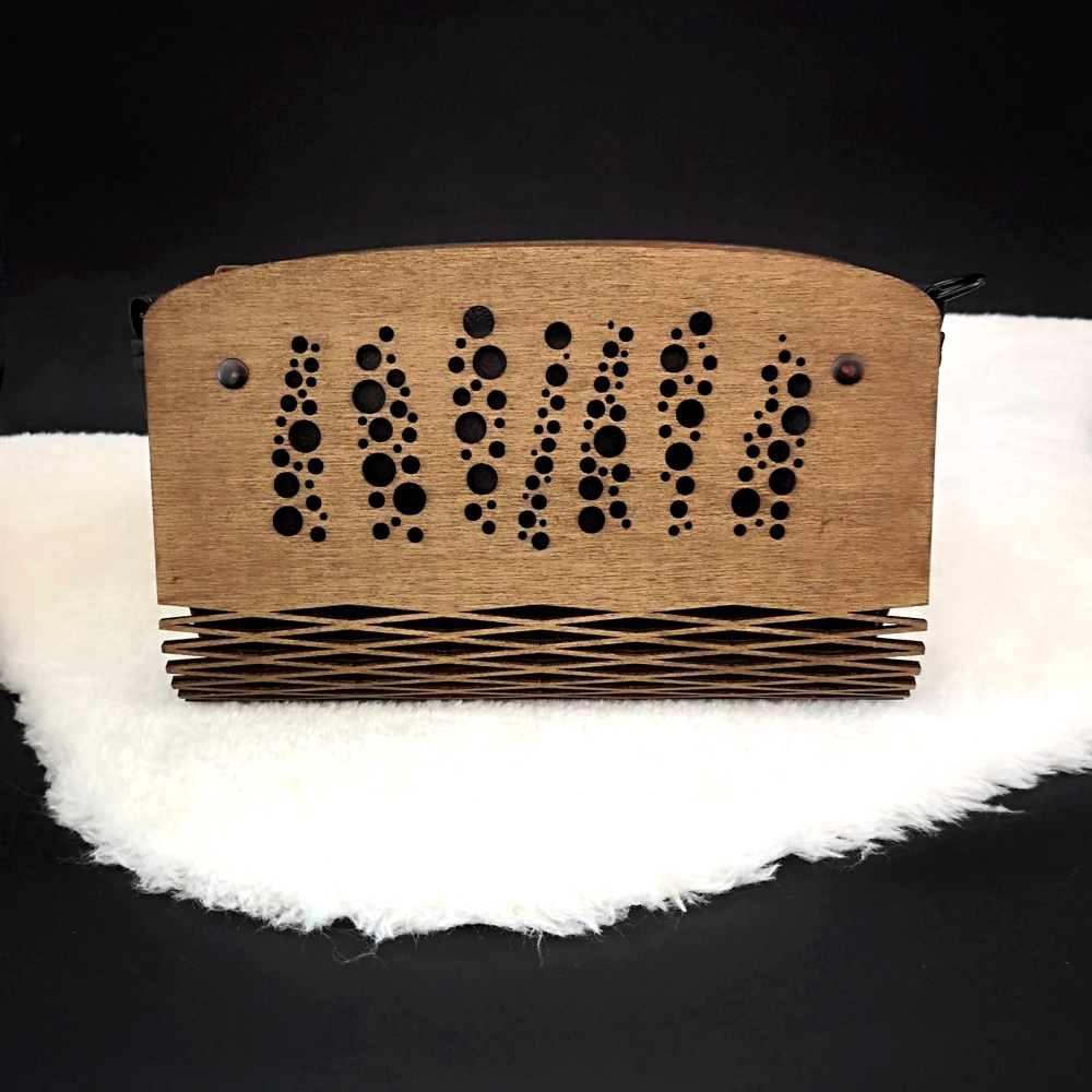 Dřevěná kabelka černá - bubliny 25 cm