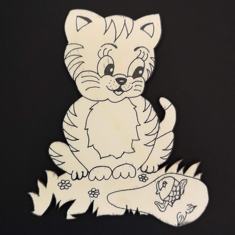 Magnet k domalování kočka 10 cm