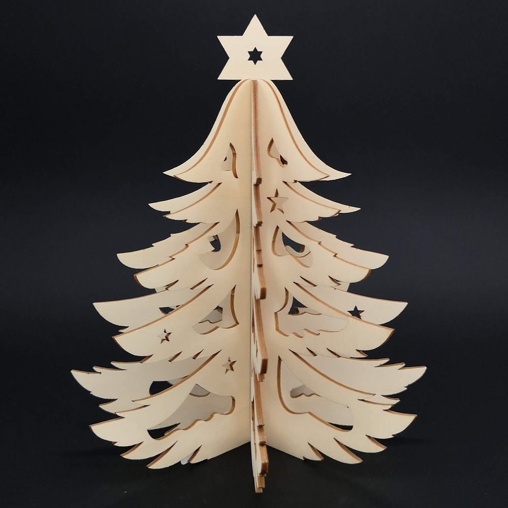 Dřevěný 3D stromek, výška 20 cm