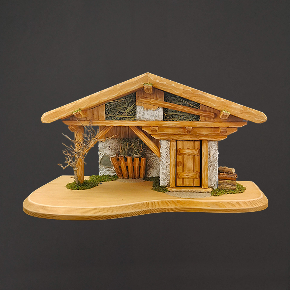 Dřevěný betlém BEZ FIGUREK 44 cm