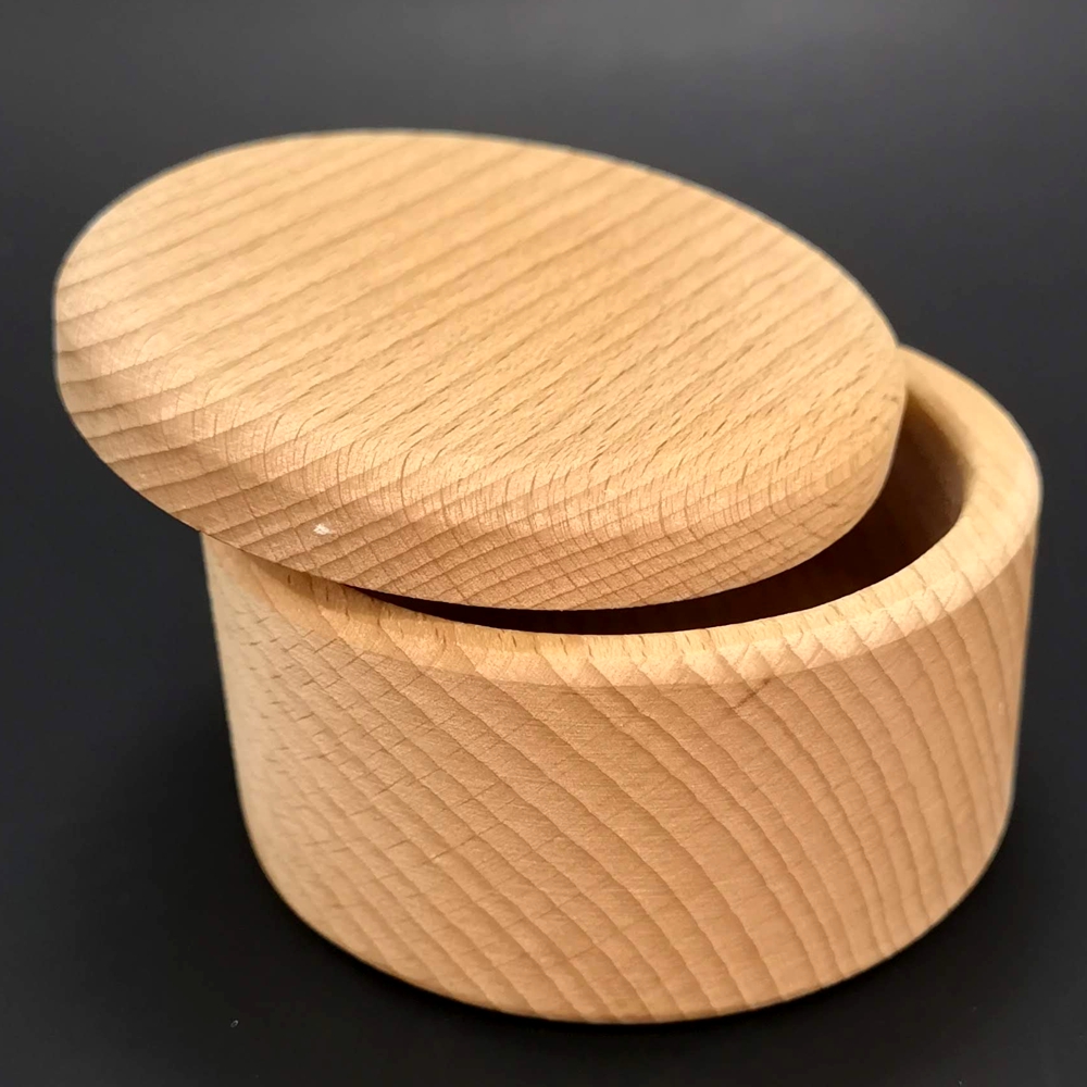 Dřevěná slánka s víčkem, masivní dřevo, 9x5,5 cm