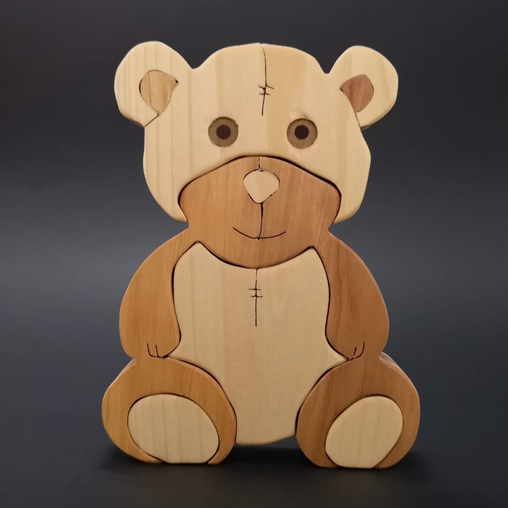 Dřevěné puzzle medvěd 15 cm