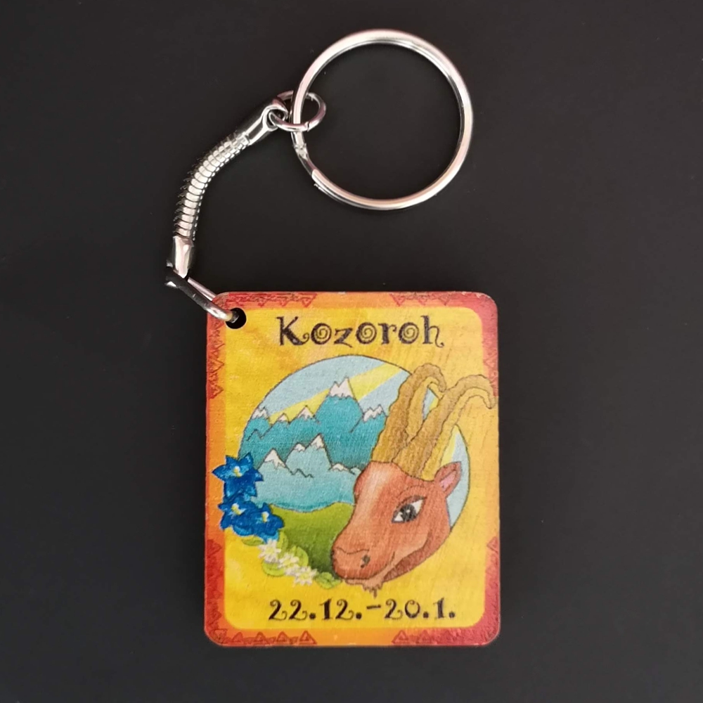 Dřevěná klíčenka kozoroh