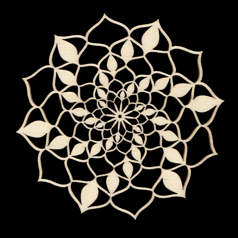 Dřevěný obrázek k vymalování mandala přírodní 9 cm