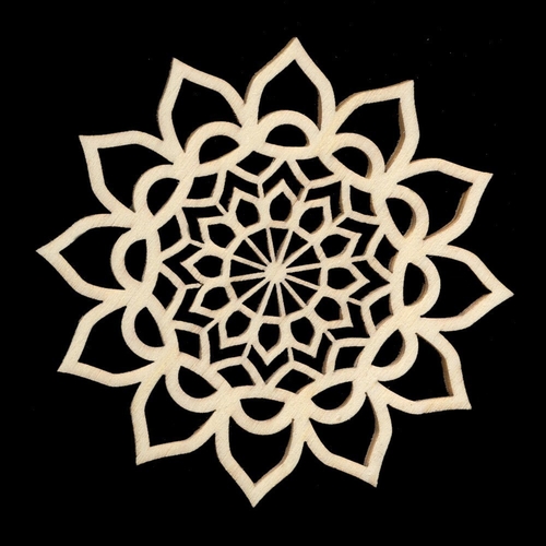Dřevěný obrázek k vymalování mandala 9 cm