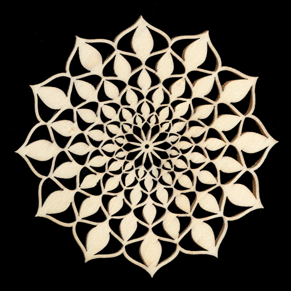Dřevěný obrázek k vymalování mandala přírodní 9 cm