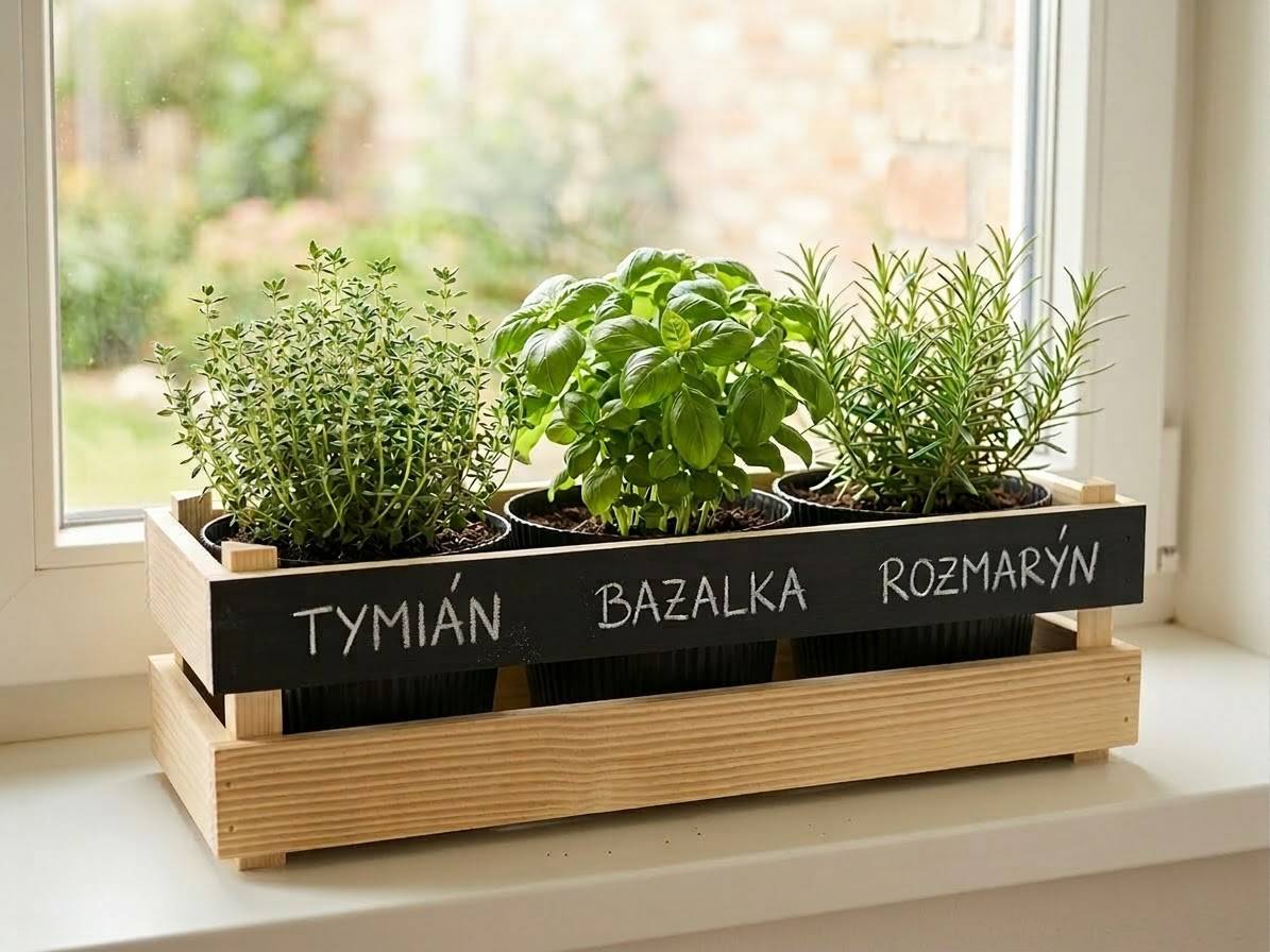 Dřevěný obal na tři květináče s tabulkou pro psaní křídou, 47x17x15cm, dřevěný květináč Český výrobek
