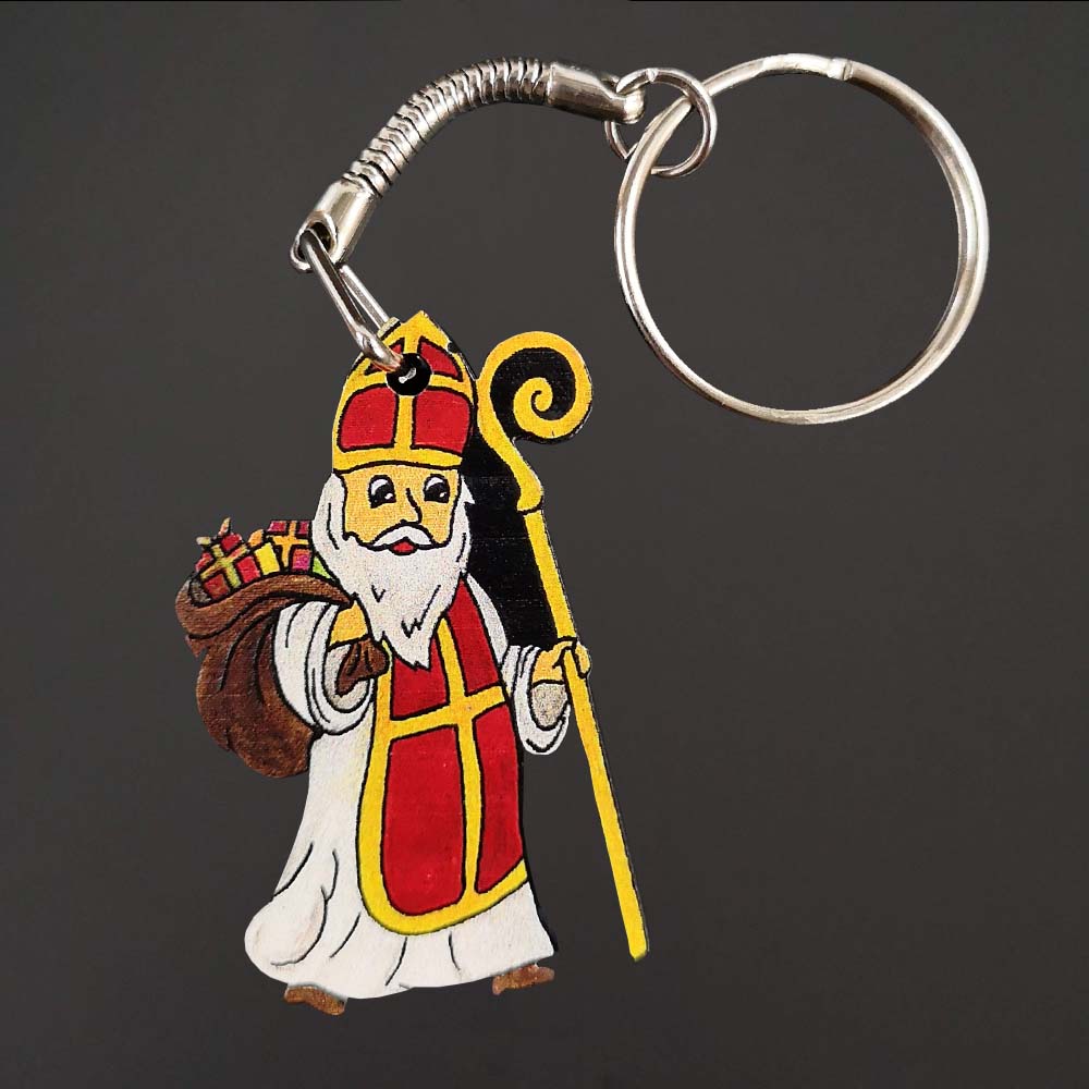 Dřevěná klíčenka Mikuláš, 4 cm