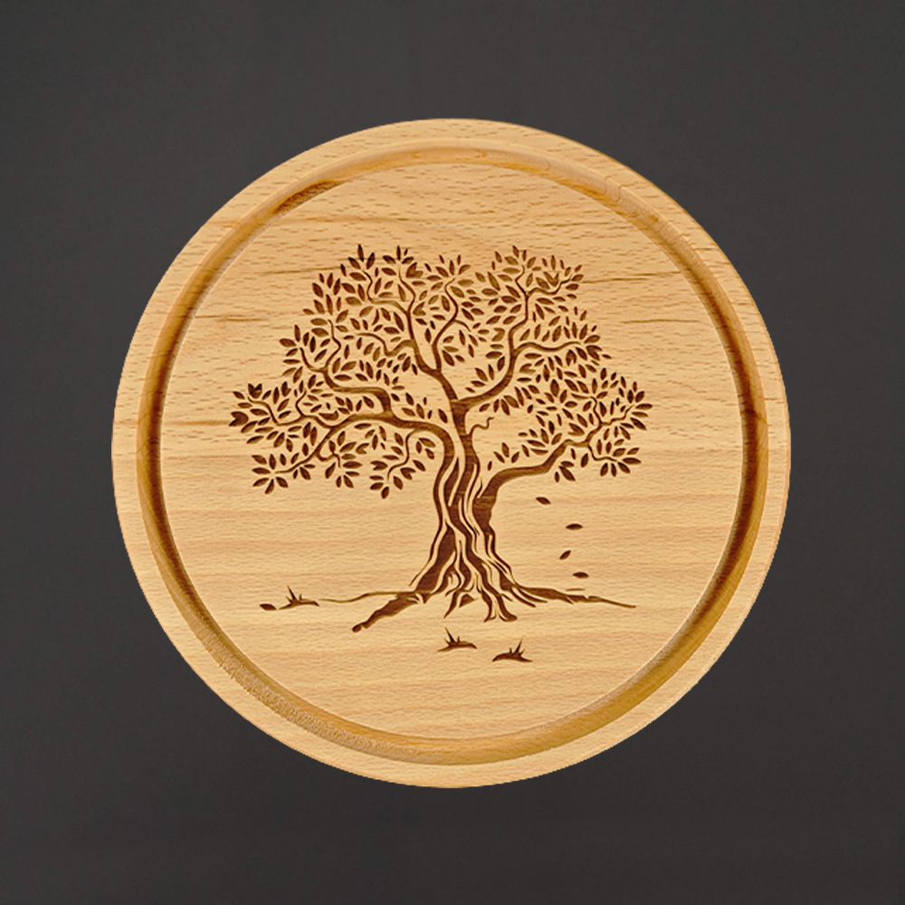 Dřevěné servírovací prkénko - podnos strom, masivní dřevo, 20 cm
