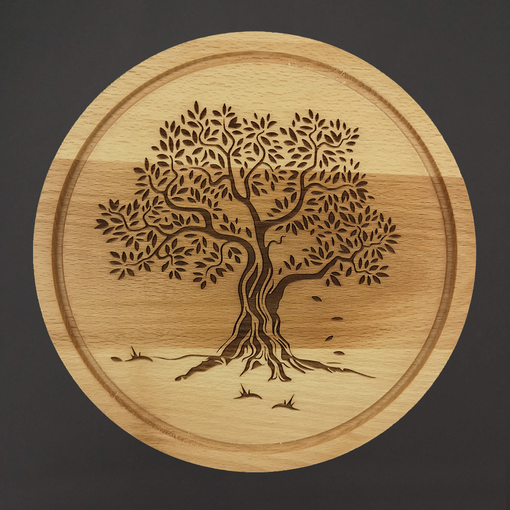 Dřevěné servírovací prkénko - podnos strom, masivní dřevo, 30 cm